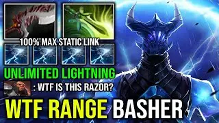 WTF Abyssal Blade Range Basher 100% Max Static Link 11Min Godlike Solo Mid Razor Dota 2