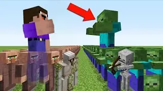 НУБ ЗАЩИЩАЕТ ДЕРЕВНЮ ЖИТЕЛЕЙ ОТ ТОЛПЫ ЗОМБИ В МАЙНКРАФТ!! MINECRAFT ТРОЛЛИНГ ЛОВУШКА МУЛЬТИК!!