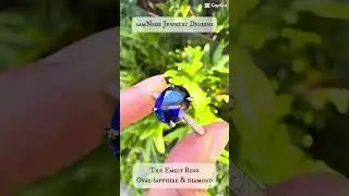 The oval blue sapphire and diamond ring in white gold by samNsue Jewelry Designs