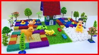 DIY - How To Make Beautiful house Garden with Magnetic Balls cube shape , Slime