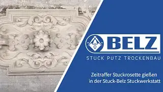 Zeitraffer Stuckrosette gie&szlig;en in der Stuck-Belz Stuckwerkstatt
