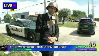 Someone got shot in the face, detectives at the scrap yard investigating shooting in Pompano Beach