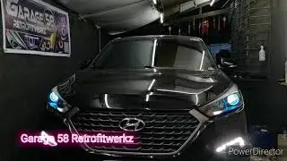Hyundai Tucson 2018 Hella G5R blue lens HID projector retrofit