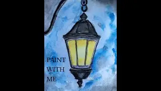 How to draw and paint a Lamppost Tutorial | Easy Lamp post drawing step by step🎨 || Watercolour Art