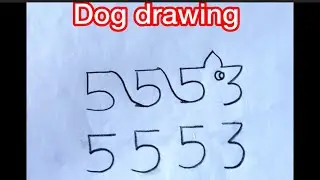 New year 2026 easy dog drawing ✍️ || dog drawing with number 5553