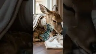 A Kind Kitten Comforts an Injured Deer Family Heartwarming Rescue Story #animals #wildlife #kindness