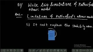 Two limitations of Rutherford's atomic model I XII Physics I CBSE