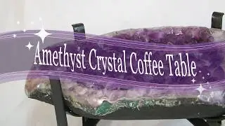 Amethyst Druze Crystal Geode Specimen Table