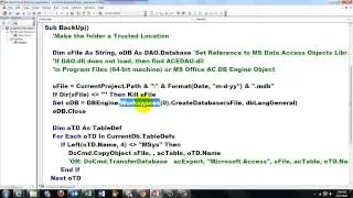 When Access Closes, VBA Backs up All Tables