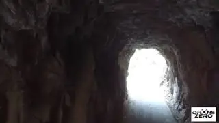 Epic drone flight through underground tunnel