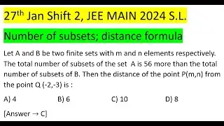 Let A and B be two finite sets with m and n elements respectively. The total number of subsets of