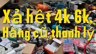 Thanh lý lô đồ cũ lộn xộn 4k 6k cắt bàn, pin 20cell, máy khoan, mài pin, kìm bấm nhật, rửa xe pin