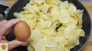 F&uuml;gen Sie einfach Eier zu Kartoffelchips hinzu. Es ist so lecker! Einfaches Rezept!