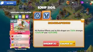 equipped WONDER sigil to my best dragon ❤ sorry for the ads guys... 🙂 i hope you dont mind.... 🙌