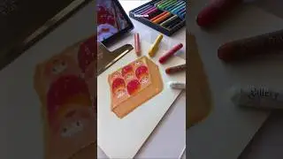 Bread is hard 😖🍞 #art #artist #crayon #oilpastel #mungyo #cute #dessert #drawing #illit #strawberry