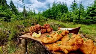Delicious Grilled Fish Recipe With Rice And Vegetable Pan Cooked In The Alps ASMR Cooking! #asmr