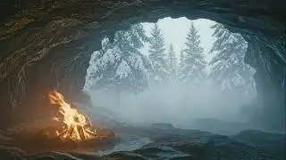 🔥🌲 1 Hour Bonfire in a Forest Cave | Relaxation & Deep Concentration 🧘‍♂️