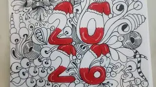 New Year card 2026, Doodle Art, Step By Step Tutorial 😍#shorts​ #art​ #drawing​ #newyear​#doodle #yt
