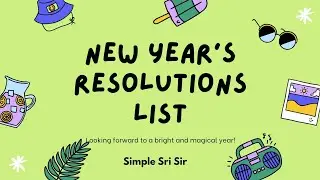 SSS - Sunday Special Session - New Year 2026 Resolutions List, What's Best For You? 🤔