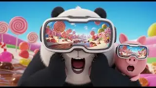 Magical VR Adventure: Panda & Pig Explore Candy Land & Space 🍭🚀 | 3D Animation
