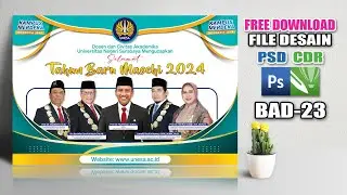 Desain Banner Selamat Tahun Baru 2024, Spanduk Memperingati Tahun Baru 2024 FREE Cdr Psd