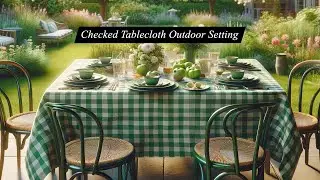 Re-Treat Home + All Cotton and Linen | Checked Navy Tablecloth #homedecor  #tablesetting #tablecloth