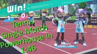 (PB) Nintendo Switch Sports - Tennis - Single Match - Powerhouse in 1:46