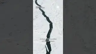 Lake Erie Ice Cracks - Closeup Drone View