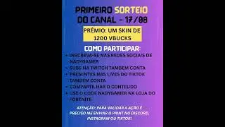 Primeiro Sorteio do Canal #sorteio #fortnite