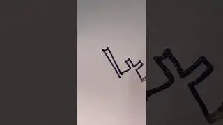 How to Write Number 4 in Block Font ? | Number Calligraphy | Glitter Pen Writing