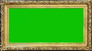Green Screen Background with Gold Frame| HD Smart TV Screensaver | Chroma Key Effects
