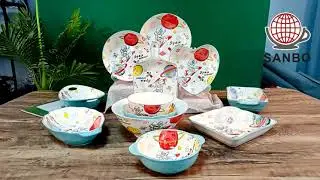 Cartoon everyday dinnerware sets for 12 ceramic crockery