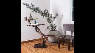 Modern cat tree furniture wood cat shelf free standing plant stand home living decoration