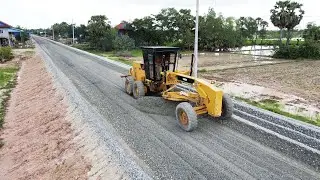 Best  Working Of Construction Road By Motor Grader , Modern Road Construction Machine