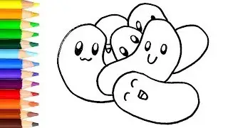 How to Draw Jelly Beans - colors for kids - learn colors / World of Eggs