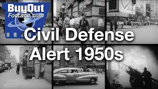 Civil Defense Alert Times Square - New York City | 1950s Stock Footage