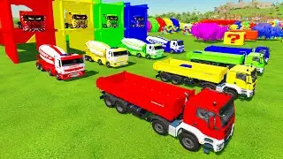 Garage With Color - ALL COLORFUL MAN DUMP TRUCK, CONCRETE MIXER TRUCK TRANSPORTING TO GARAGE#2