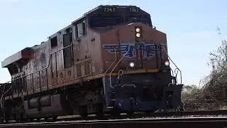 UP 7362 leads the RVSC transfer train into the shared RVSC-UP Harlingen yard.