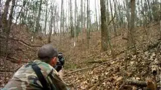 Shooting steel target with AR-15