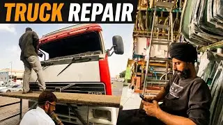 Truck Repair/ Mussafa glass change / front mirror change 
