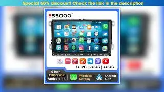 ESSGOO 9 Android 14 464G CarPlay Car Stereo Radio for VW Golf 5 6 Passat B6 B7 Polo Touran Tiguan