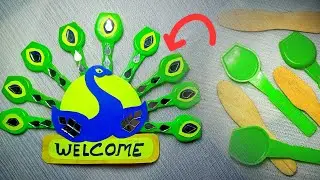 DIY Ice Cream Spoon Welcome Board | Icecream Sticks craft | Wall Decor | Best Out Of Waste ✨