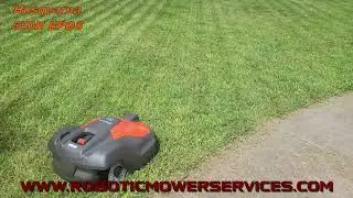 Husqvarna 550H EPOS Automower Systematically Mowing A Customer's Back Yard In Maryland
