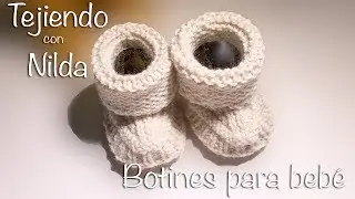 🧶 Cómo tejer botitas para bebé (dos agujas) / how to knit baby boots (needles)