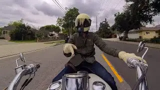 Cruising on a Harley-Davidson Softail Deluxe
