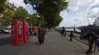 Walking video of Victoria Embankment, London