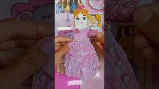 Diy Barbie Princess Dress!😍👗#shorts#paperdoll#barbiedress#princessdress#barbiedoll#barbiemakeup#doll