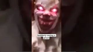 ☠️👹 Suddenly scared of seeing a ghost 🥵🌚 #funny #shorts #viral #ghost