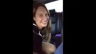 Megan pee's in a cup while driving