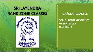 CA/CLAT CLASSES | PART OF SPEECH | REARRANGEMENT OF SENTENCES | LECTURE 1